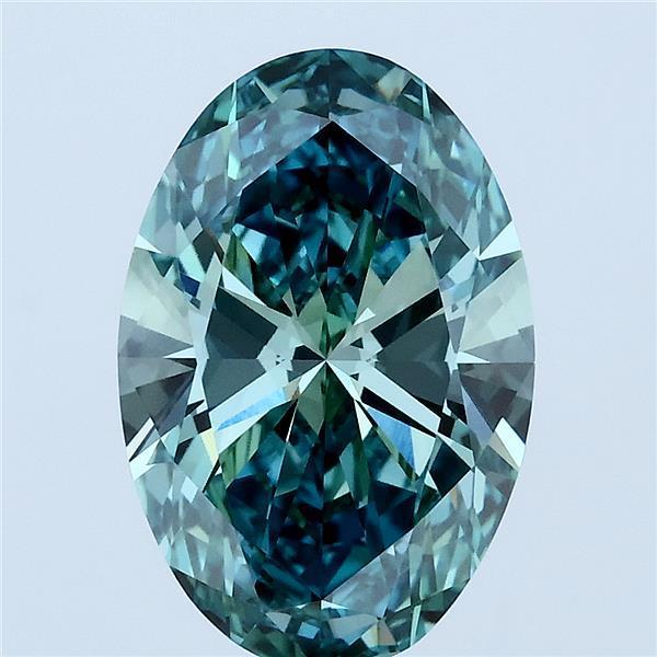 3.00 Ct. Fancy Green Oval Lab Grown Diamond