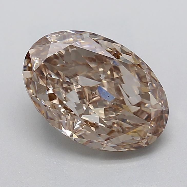 3.09 Ct. Light  Brown Oval Lab Grown Diamond
