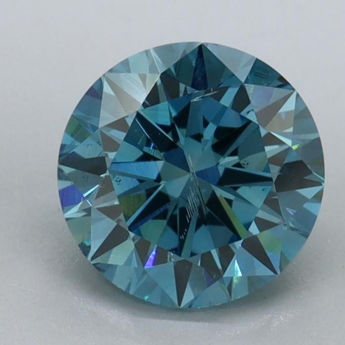 1.37 Ct. Fancy Vivid Malibu Blue Round Lab Grown Diamond