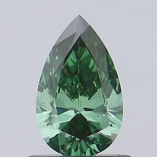 0.68 Ct. Fancy Vivid Green Pear Lab Grown Diamond