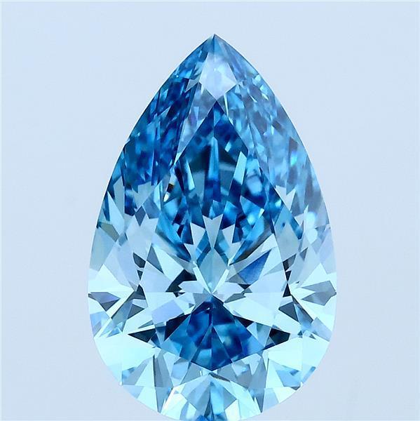 3.07 Ct. Fancy Vivid Blue Pear Lab Grown Diamond