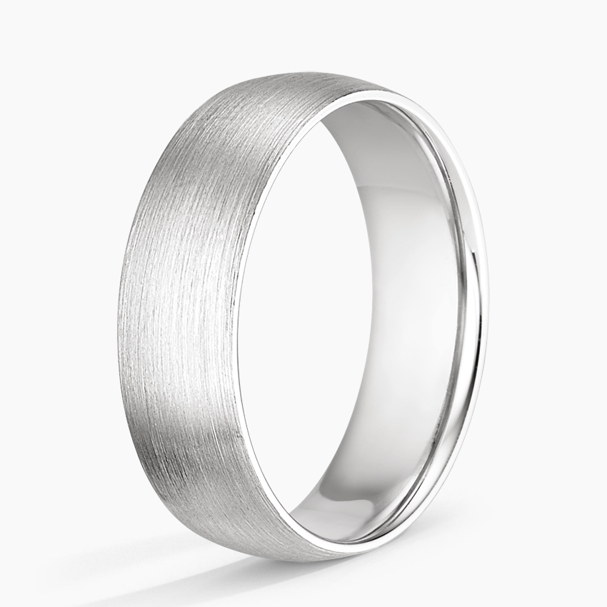 Platinum Matte Comfort Fit 6mm Wedding Ring