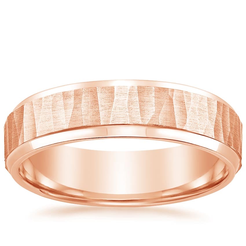 Rose Gold Beveled Edge Aspen Wedding Ring