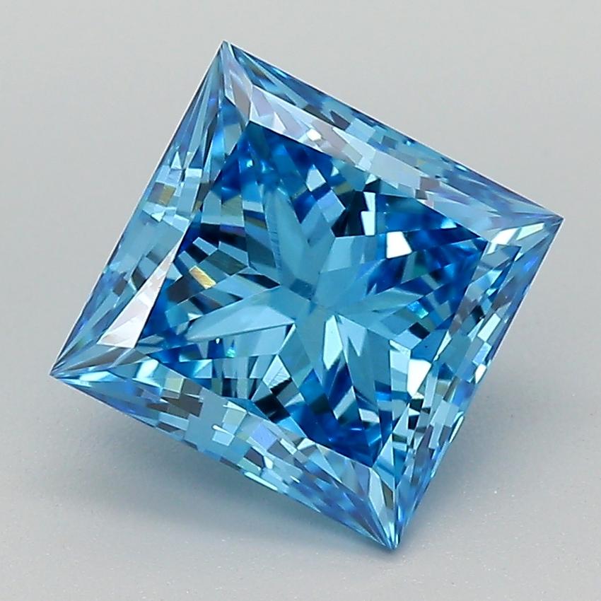 2.61 Ct. Fancy Vivid Blue Princess Lab Grown Diamond