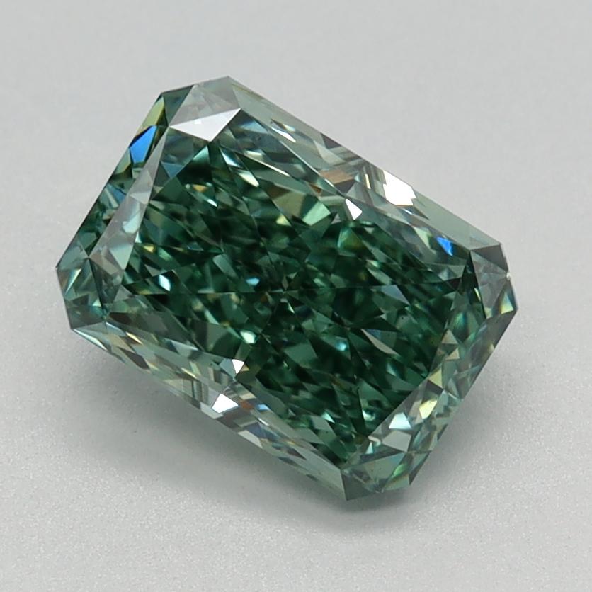 1.42 Ct. Fancy Vivid Green Radiant Lab Grown Diamond