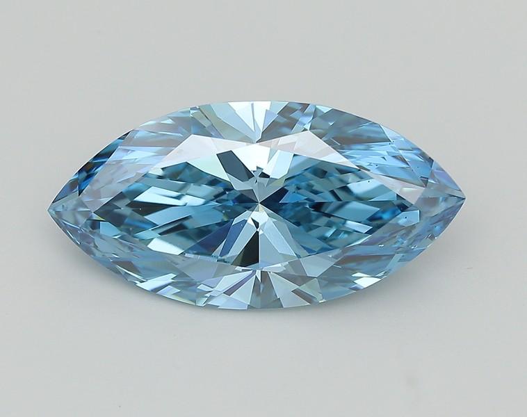 9.21 Ct. Fancy Vivid  Blue Marquise Lab Grown Diamond