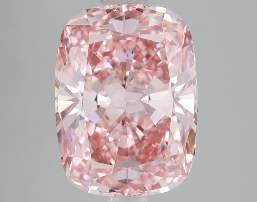 3.59 Ct. Fancy Vivid Pink Cushion Lab Grown Diamond