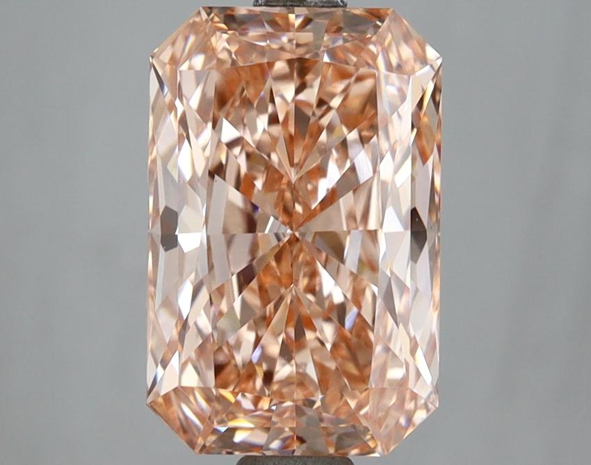 3.07 Ct. Fancy Vivid Orangy Pink Radiant Lab Grown Diamond