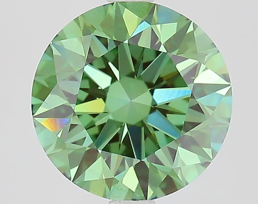 3.01 Ct. Fancy Vivid Green Round Lab Grown Diamond