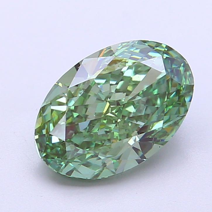 2.44 Ct. Fancy Vivid Green Oval Lab Grown Diamond