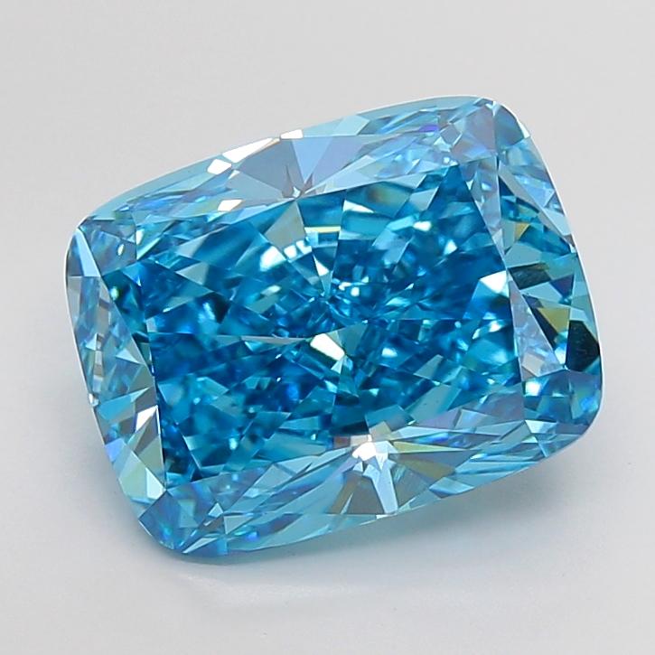 10.03 Ct. Fancy Vivid Blue Cushion Lab Grown Diamond