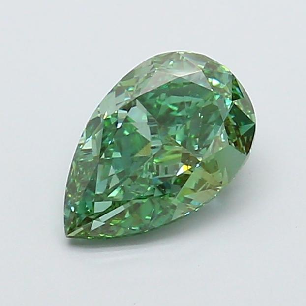 1.77 Ct. Fancy Vivid Green Pear Lab Grown Diamond