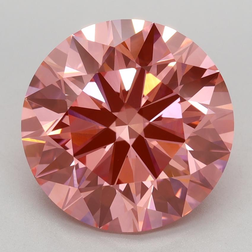 5.09 Ct. Fancy Vivid Pink Round Lab Grown Diamond
