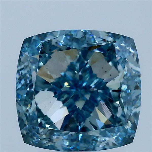 4.34 Ct. Fancy Vivid Blue Cushion Lab Grown Diamond