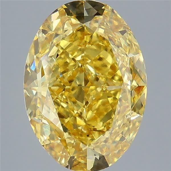 5.03 Ct. Fancy Vivid Yellow Oval Lab Grown Diamond