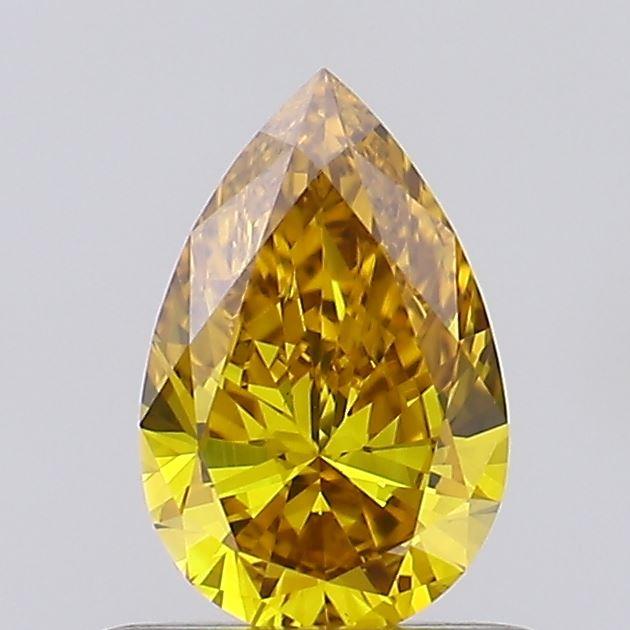 0.51 Ct. Fancy Vivid Orange Pear Lab Grown Diamond