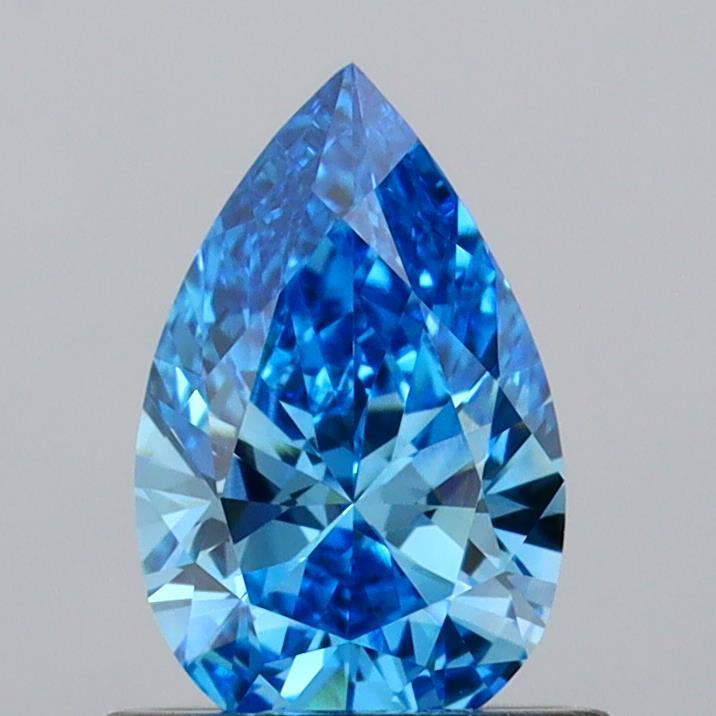 0.72 Ct. Fancy Vivid Blue Pear Lab Grown Diamond
