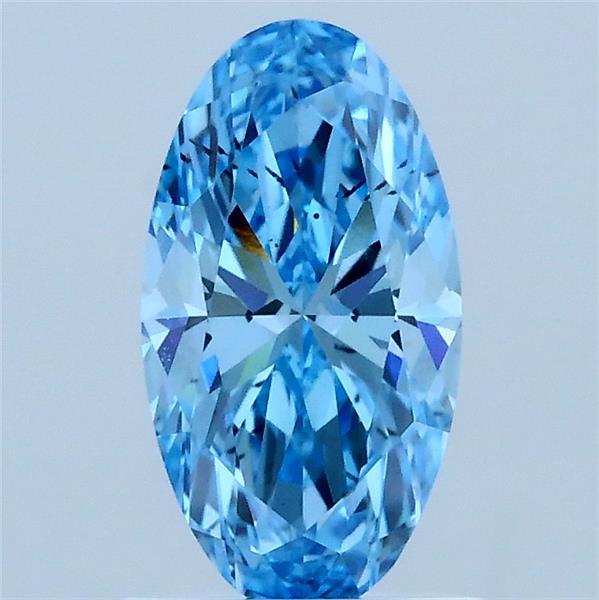 1.04 Ct. Fancy Vivid Blue Oval Lab Grown Diamond