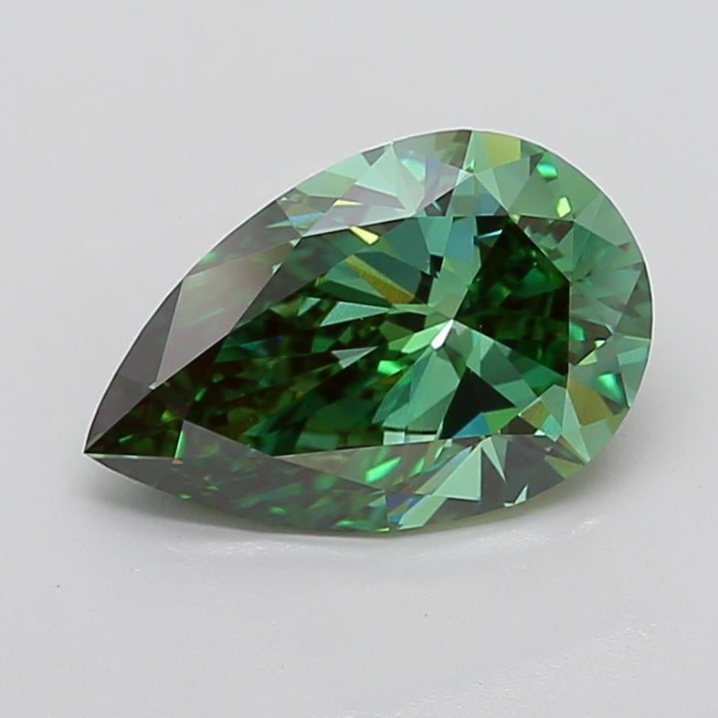 4.52 Ct. Fancy Vivid Green Pear Lab Grown Diamond