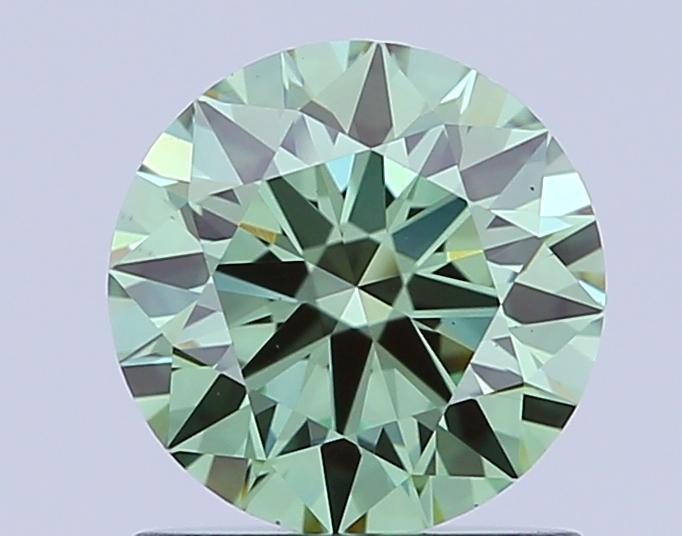 1.01 Ct. Fancy Vivid Green Round Lab Grown Diamond