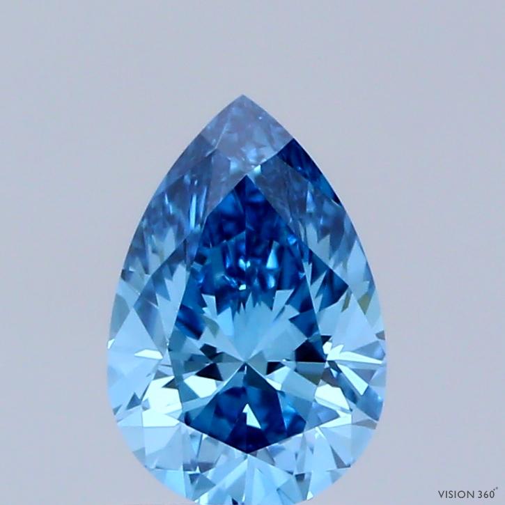 0.63 Ct. Fancy Vivid Blue Pear Lab Grown Diamond