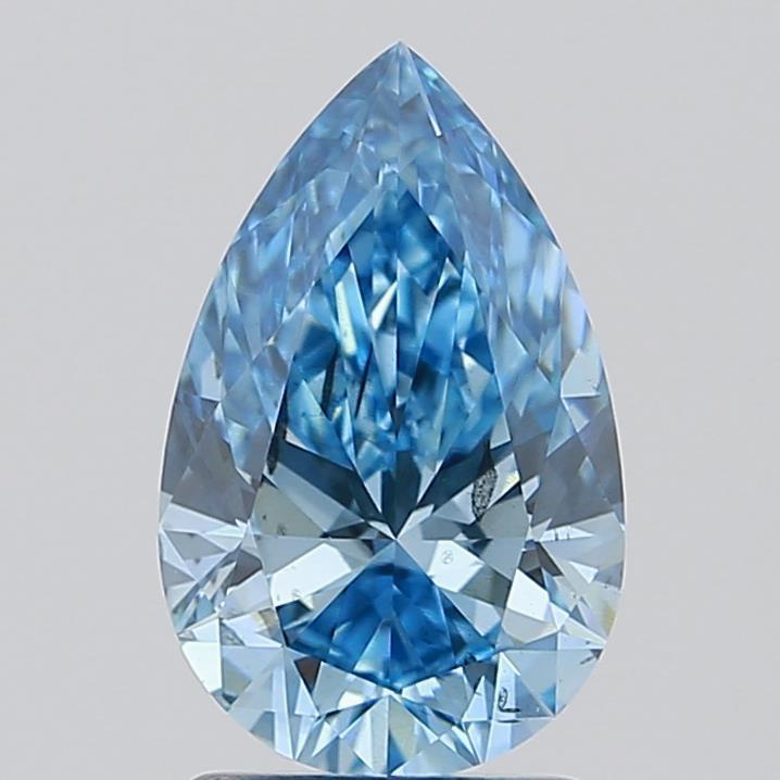 1.59 Ct. Fancy Vivid Blue Pear Lab Grown Diamond