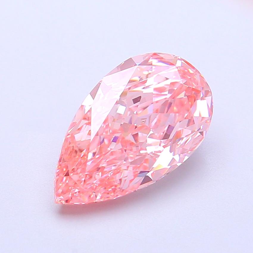 2.98 Ct. Fancy Vivid  Pink Pear Lab Grown Diamond