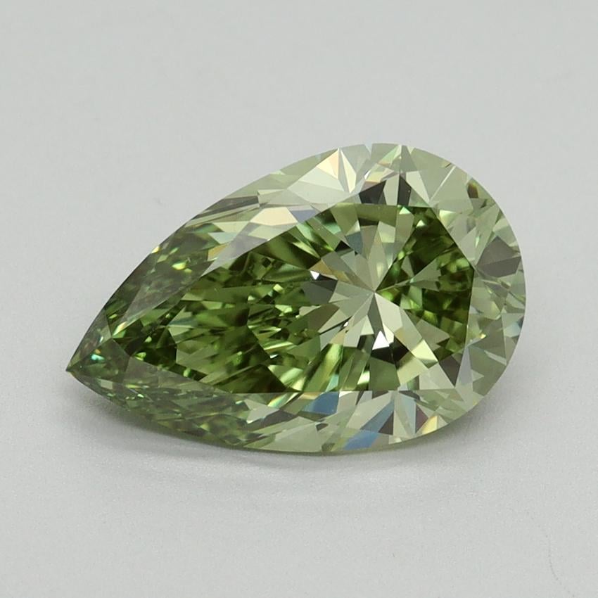 2.15 Ct. Fancy Vivid Green Pear Lab Grown Diamond