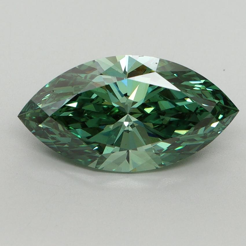 3.39 Ct. Fancy Vivid Pacific Green Marquise Lab Grown Diamond