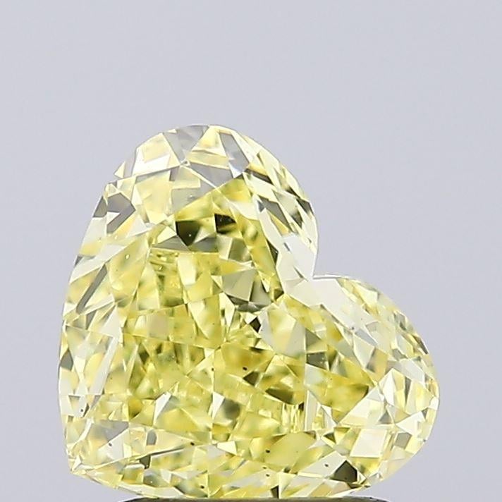 1.53 Ct. Fancy Vivid Yellow Heart Lab Grown Diamond