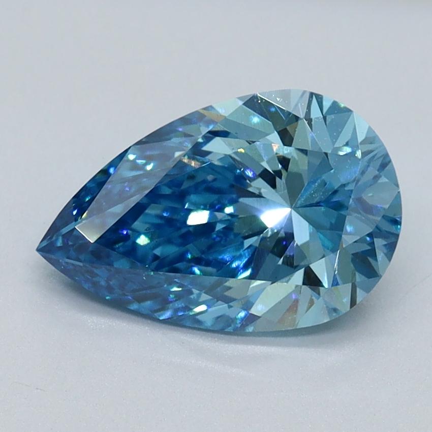 1.54 Ct. Fancy Vivid Malibu Blue Pear Lab Grown Diamond