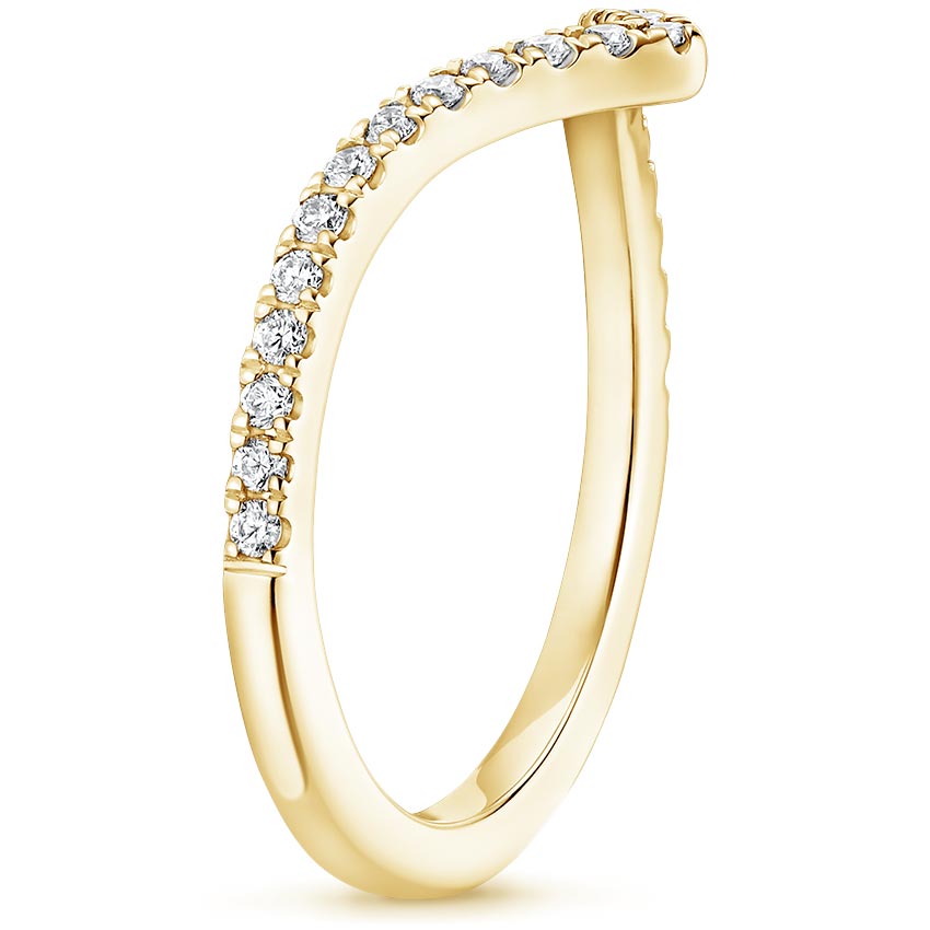18K Yellow Gold Elongated Luxe Flair Diamond Ring, large side view