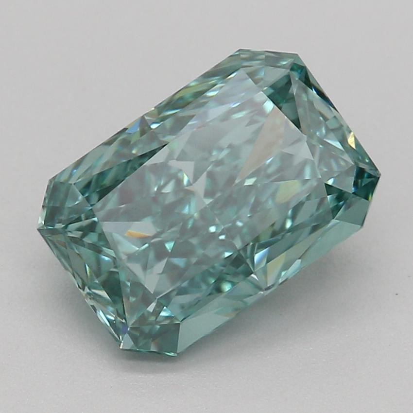 1.52 Ct. Fancy Vivid Bluish Green Radiant Lab Grown Diamond