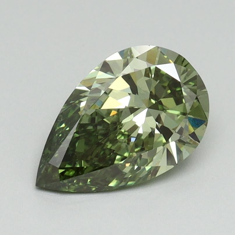 1.09 Ct. Fancy Vivid Green Pear Lab Grown Diamond