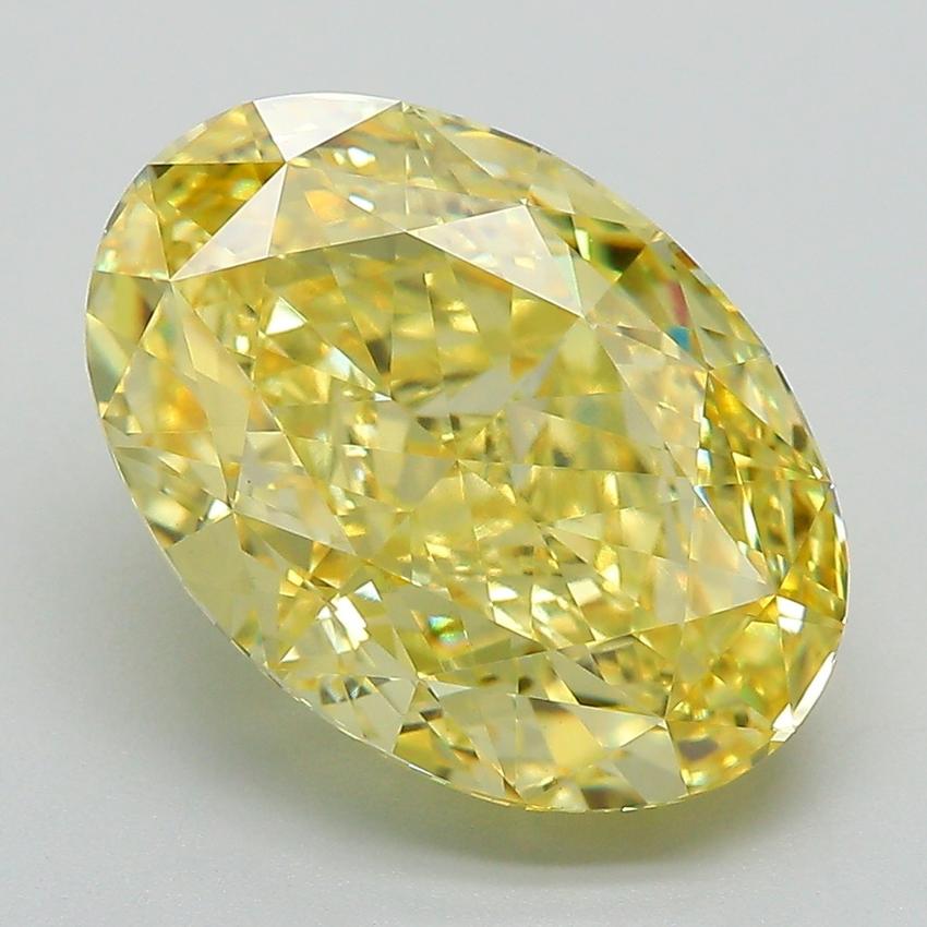 6.52 Ct. Fancy Vivid Yellow Oval Lab Grown Diamond