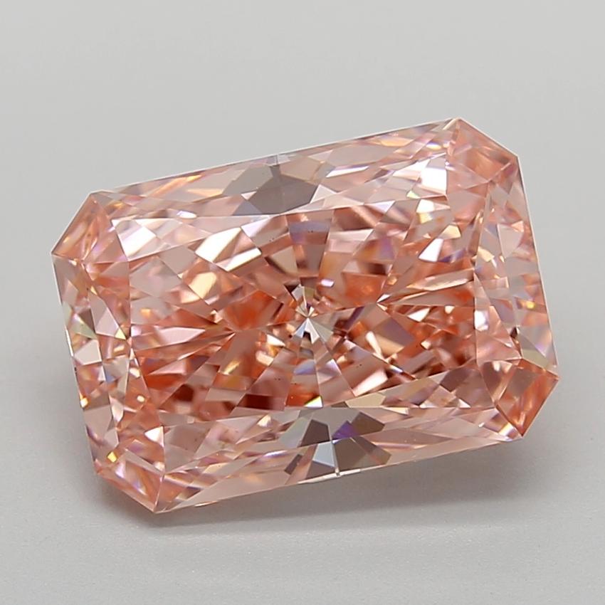 6.21 Ct. Fancy Vivid  Pink Radiant Lab Grown Diamond
