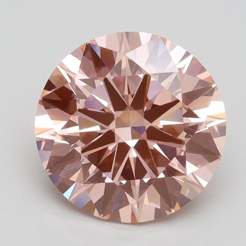 2.55 Ct. Fancy Intense Pink Round Lab Grown Diamond