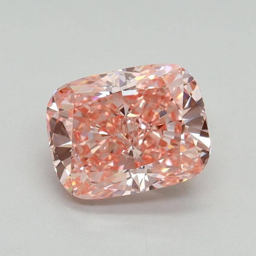 2.01 Ct. Fancy Vivid Pink Cushion Lab Grown Diamond