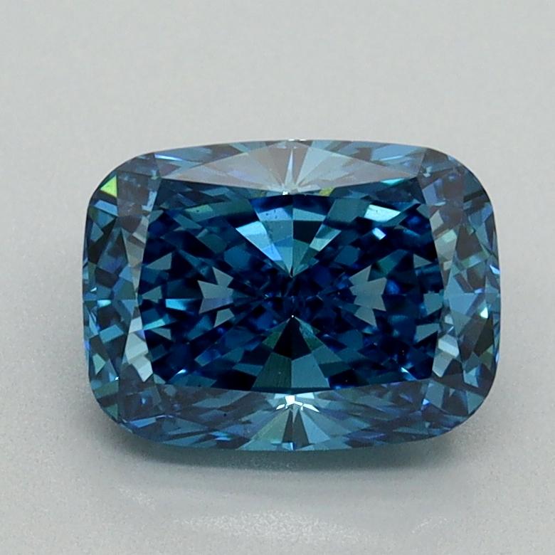 1.58 Ct. Fancy Vivid Blue Cushion Lab Grown Diamond