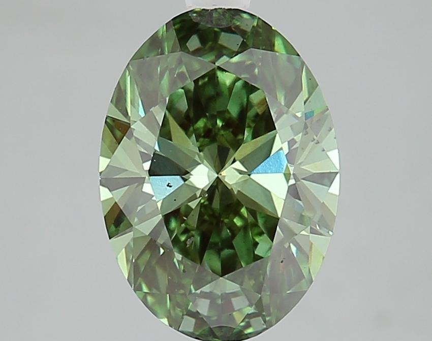 3.01 Ct. Fancy Vivid Green Oval Lab Grown Diamond