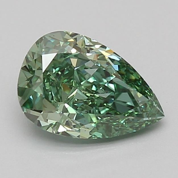 1.58 Ct. Fancy Vivid Green Pear Lab Grown Diamond