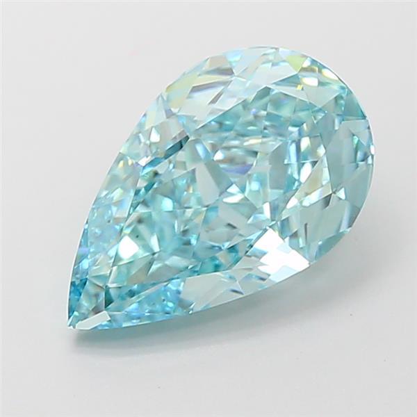 3.03 Ct. Fancy Vivid Green Pear Lab Grown Diamond