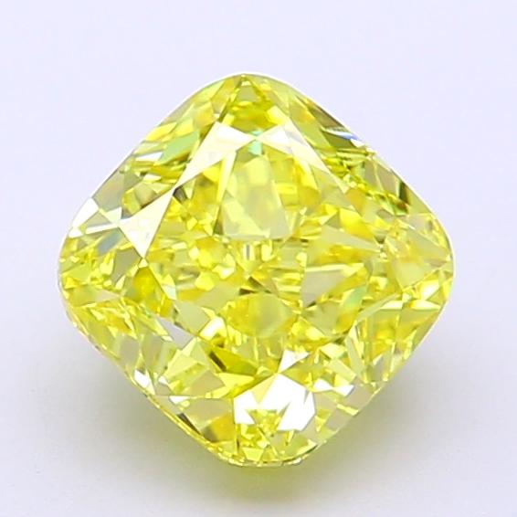 1.78 Ct. Fancy Vivid  Yellow Cushion Lab Grown Diamond