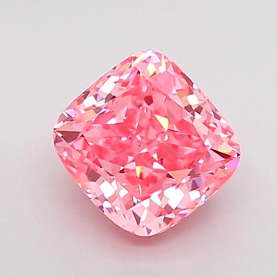 1.00 Ct. Fancy Vivid Pink Cushion Lab Grown Diamond