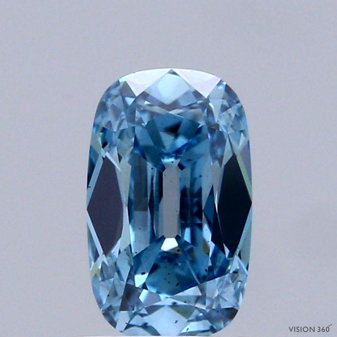 1.06 Ct. Fancy Vivid Blue Cushion Lab Grown Diamond