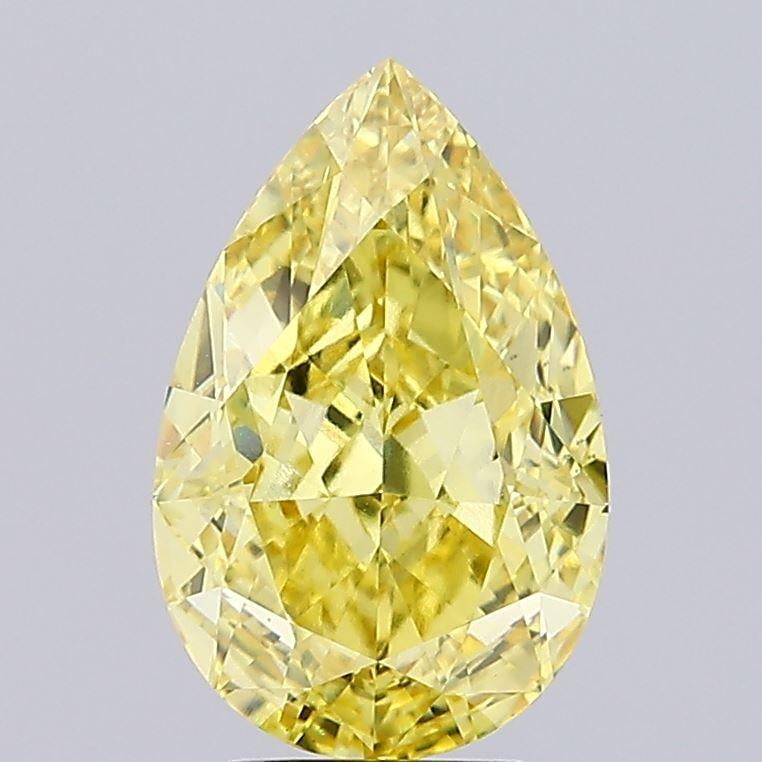 5.76 Ct. Fancy Vivid  Yellow Pear Lab Grown Diamond