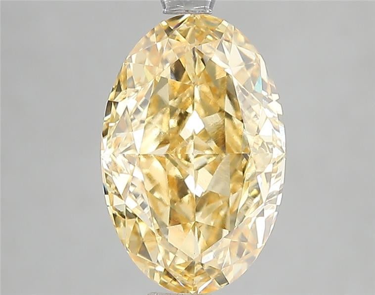 3.07 Ct. Fancy Intense Yellow Oval Lab Grown Diamond