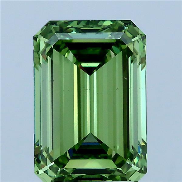 3.01 Ct. Fancy Vivid Green Emerald Lab Grown Diamond