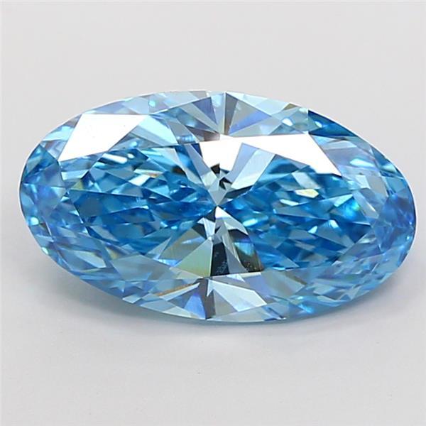 3.52 Ct. Fancy Vivid Blue Oval Lab Grown Diamond