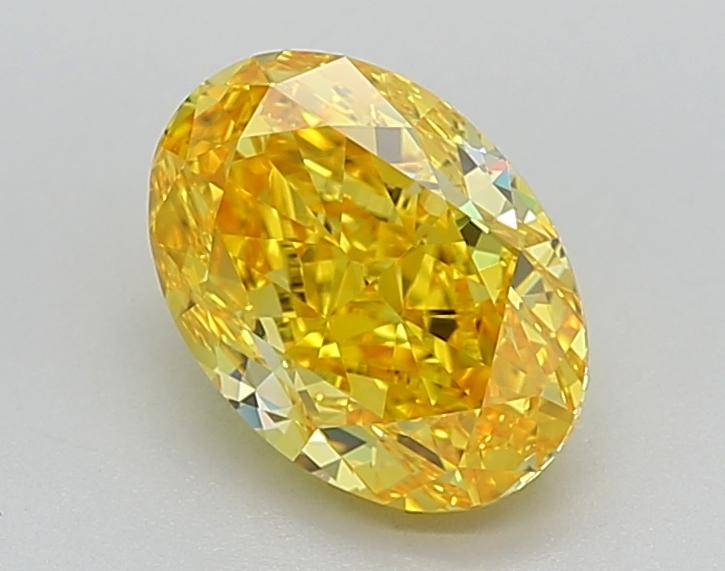 2.04 Ct. Fancy Vivid  Yellow Oval Lab Grown Diamond